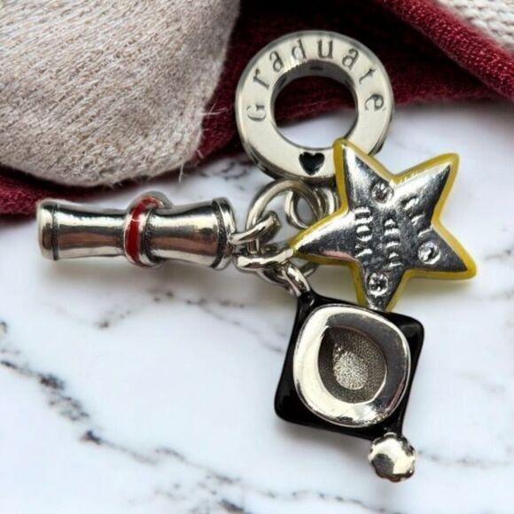 Graduation Charm Star Diploma S925 Sterling Silver Dangle Bracelet Graduate Gift - Picture 4 of 8